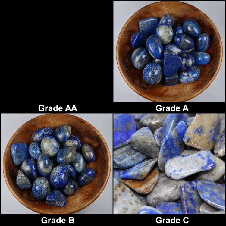 lapis lazuli tumblestones grading collage