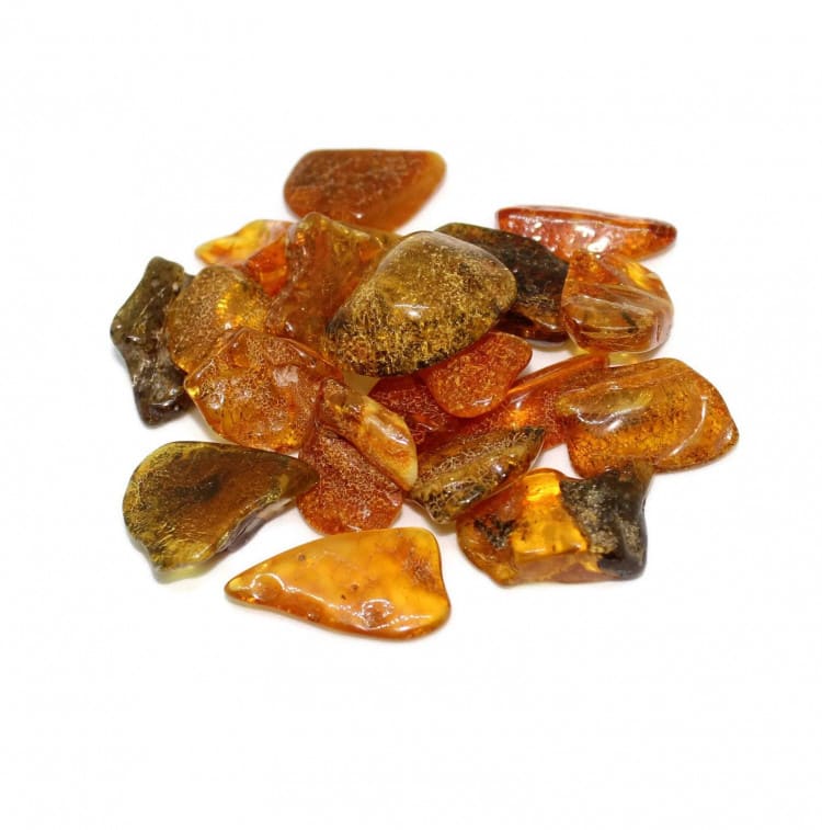 Gorgeous mixed tumbled Amber pieces, otherwise known as Amber tumblestones.
