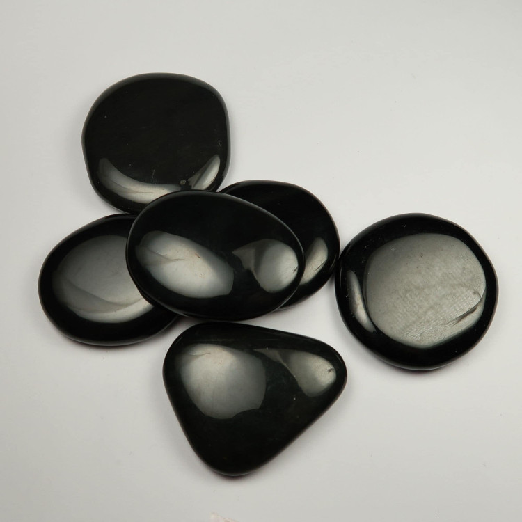 black obsidian palmstones thumbstones 2