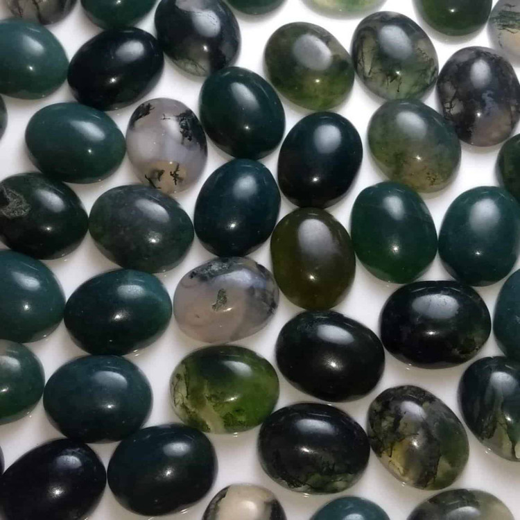 Green Moss Agate Cabochons