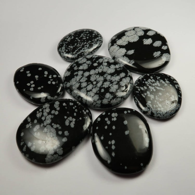 snowflake obsidian palmstones thumbstones 2