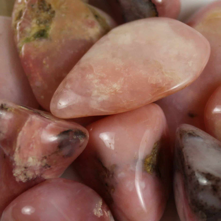 Medium tumbled Pink Opal pieces