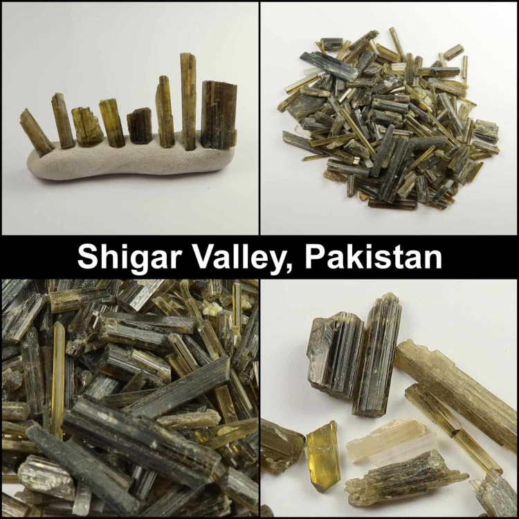 epidote from shigar valley pakistan collage
