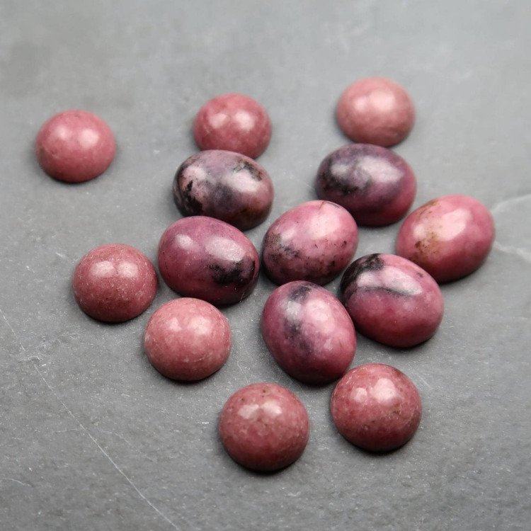 Rhodonite Cabochons For Jewellery Making