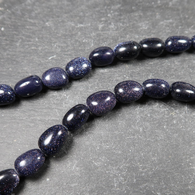 Blue Goldstone beads