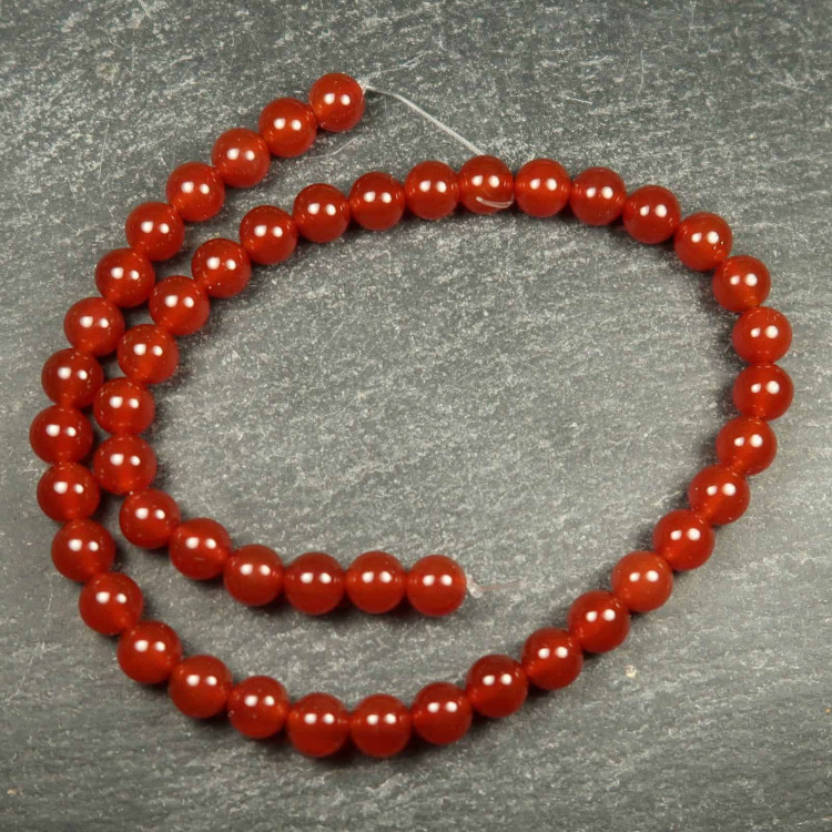 carnelian round beads on strand for jewellery makers 2