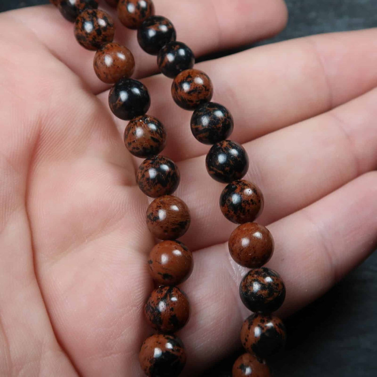 mahogany obsidian glass bead strands for jewellery making 3