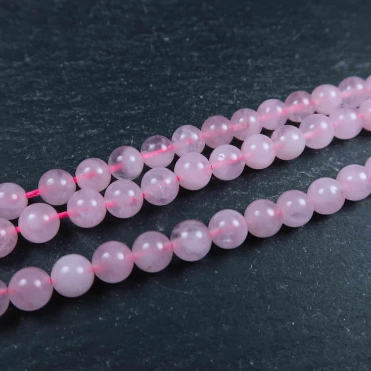pink rose quartz beads for jewellery making
