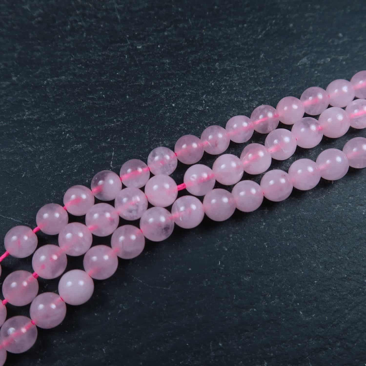pink rose quartz beads for jewellery making 2