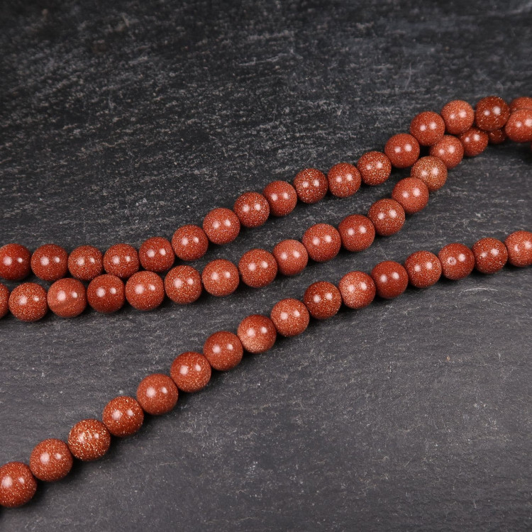 redbrown goldstone glass bead strands for jewellery making