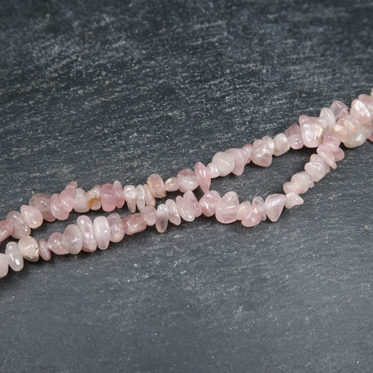 rose quartz chip bead strands for jewellery making 3