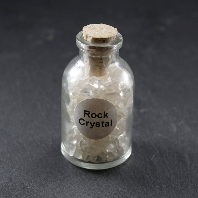 Rock Crystal Quartz Chips in Bottle