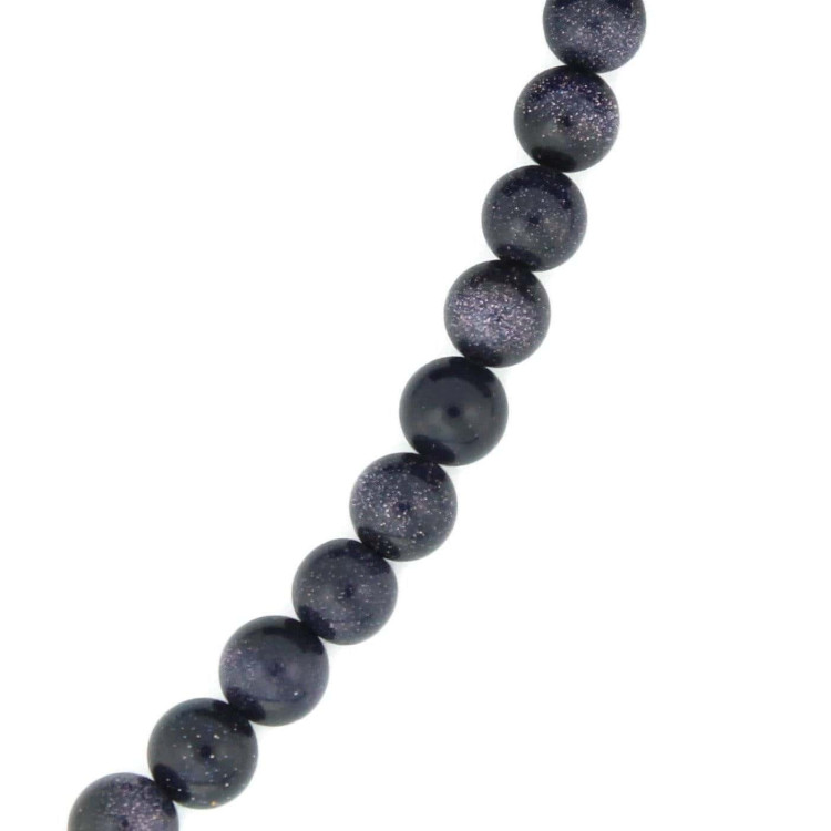 Round Blue Goldstone Beads