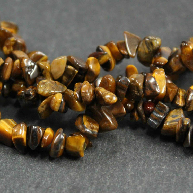 Tumbled Golden Tigers Eye Chip Beads