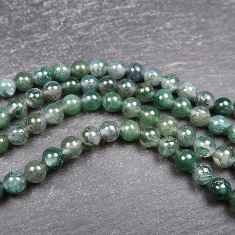 green moss agate bead strands for jewellery making