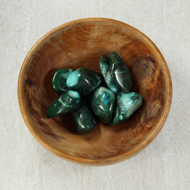 Malachite And Chrysocolla Tumblestones 8654