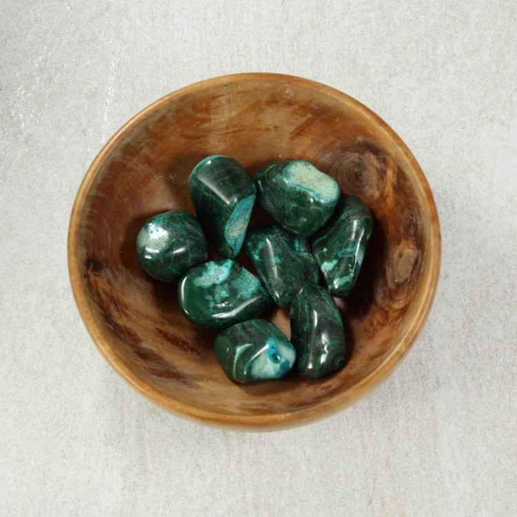 Malachite And Chrysocolla Tumblestones 8655