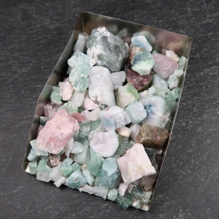 pale mixed tourmaline crystals (3)
