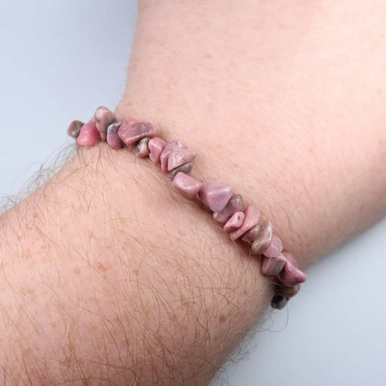 pink rhodonite chip bead bracelets 3