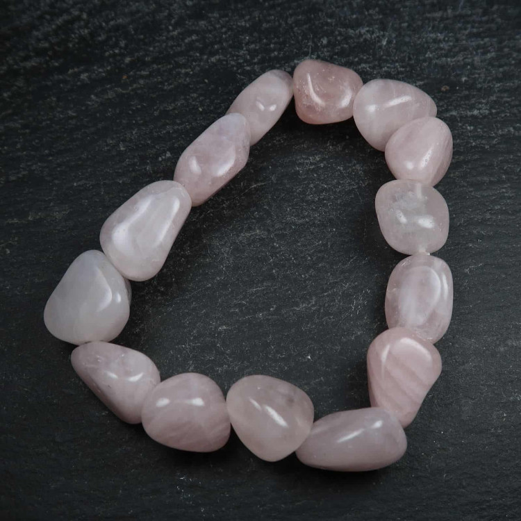 rose quartz nugget bracelets