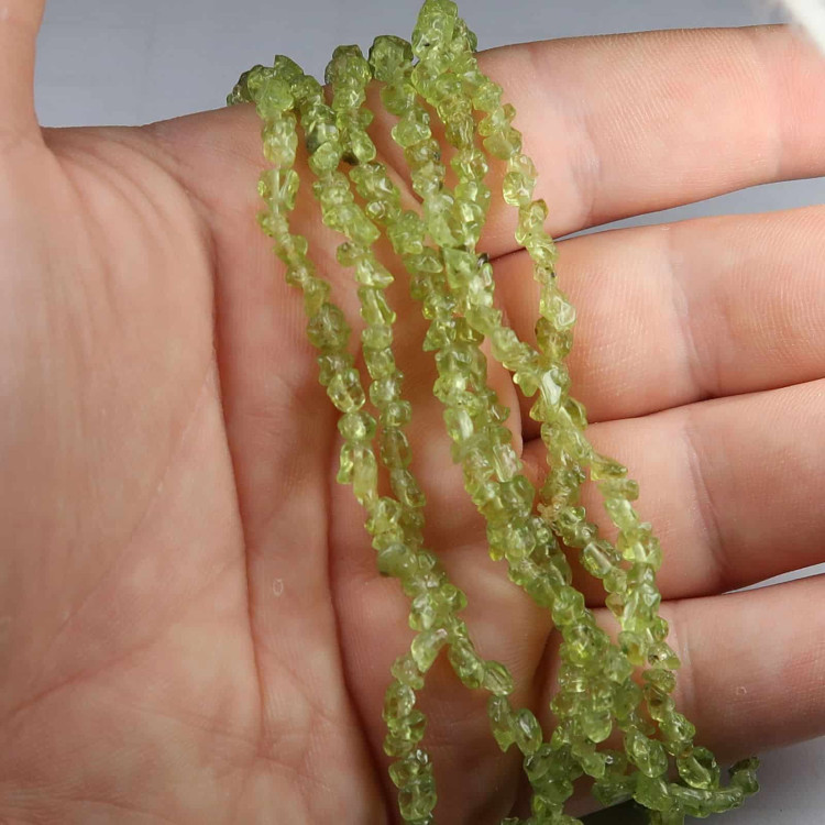 green peridot chip bead strands for jewellery making 5