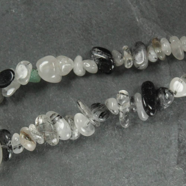 Tourmalinated Quartz Nugget Beads