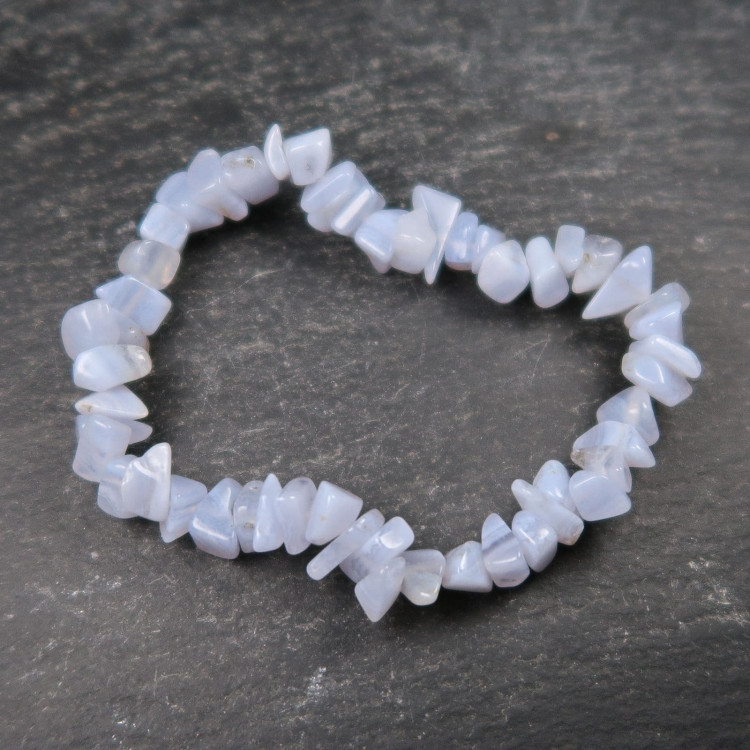 blue lace agate chip bead bracelets