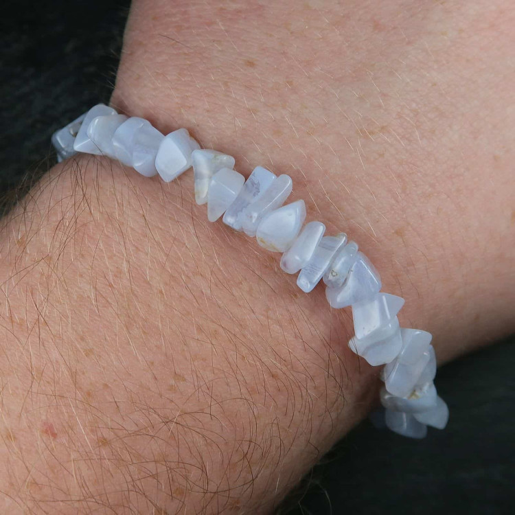 blue lace agate chip bead bracelets 4