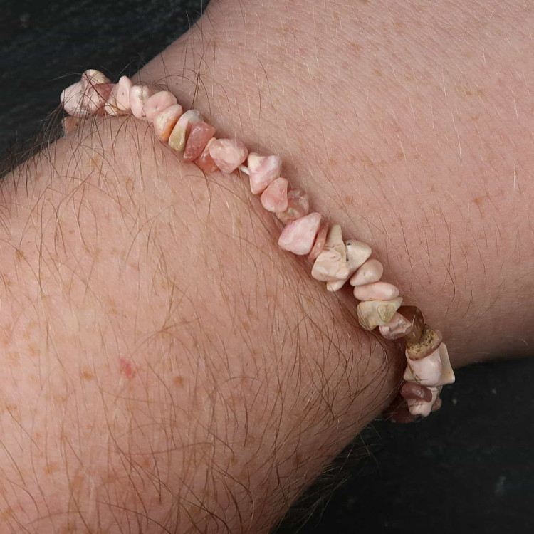 pink rhodochrosite chip bead bracelets 3