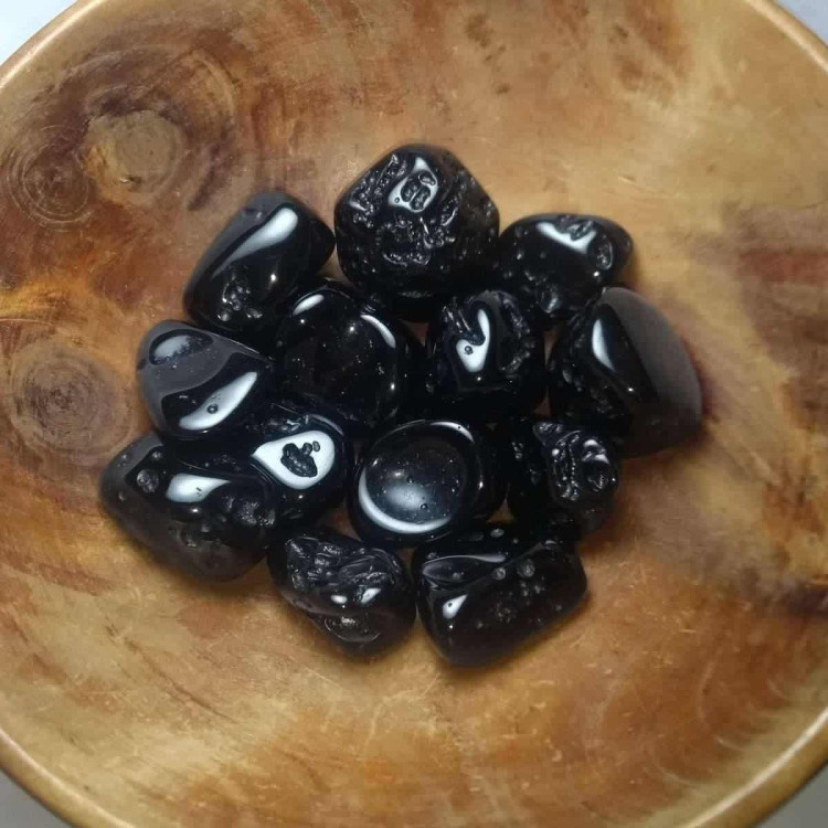Black Tektite tumblestones
