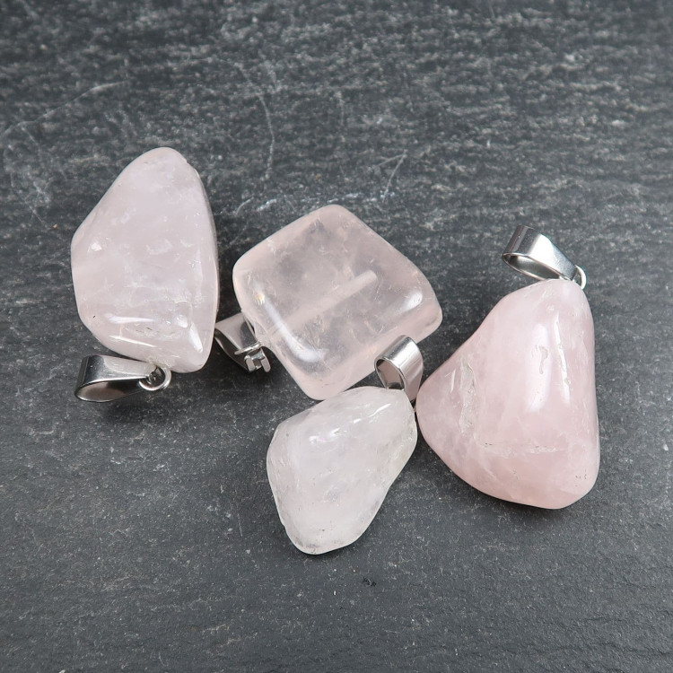 rose quartz tumblestone pendants for jewellery making