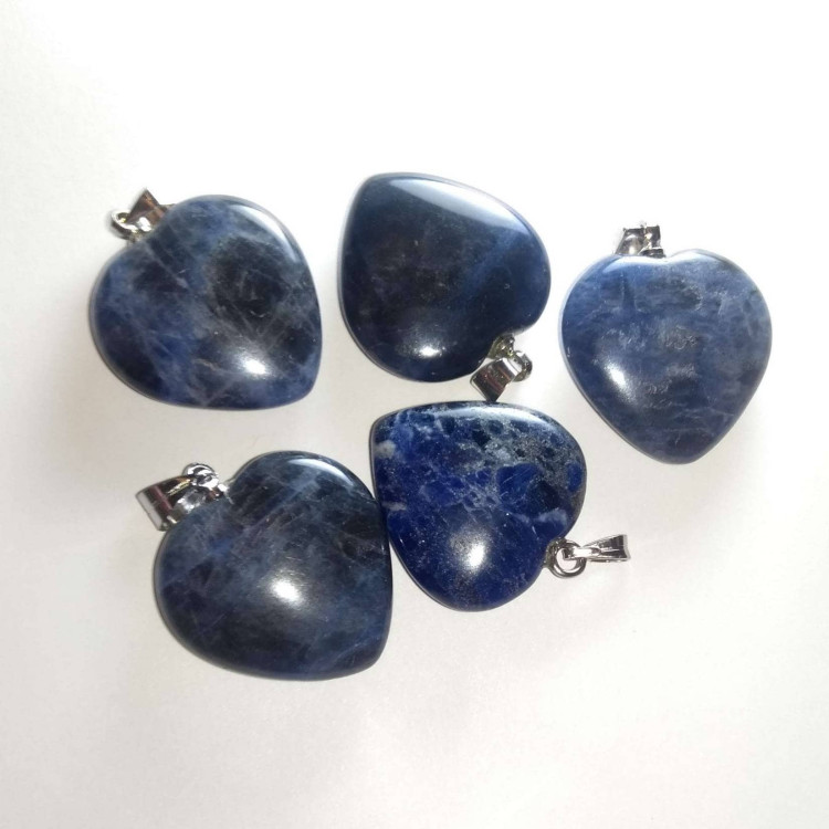 Sodalite Heart Pendants for jewellery makers