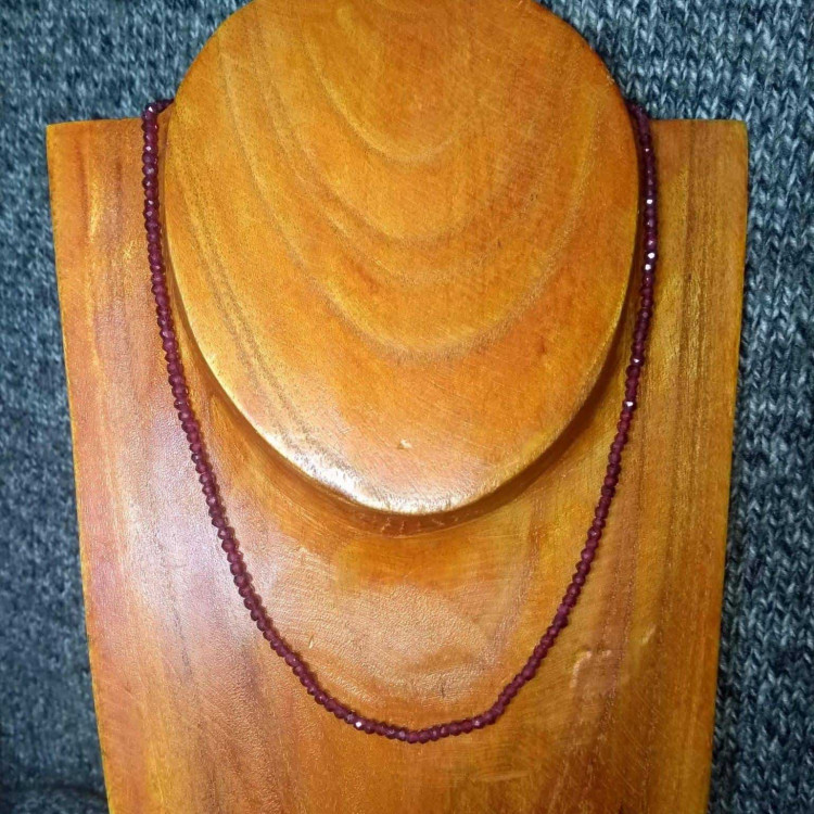 Round faceted Garnet beaded necklaces