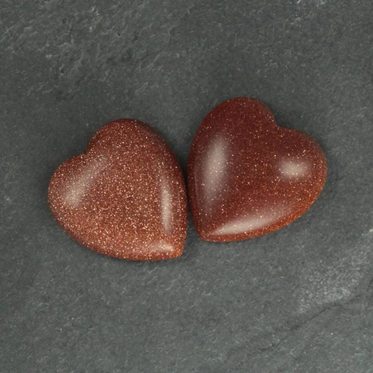 Red Goldstone Heart Cabochons