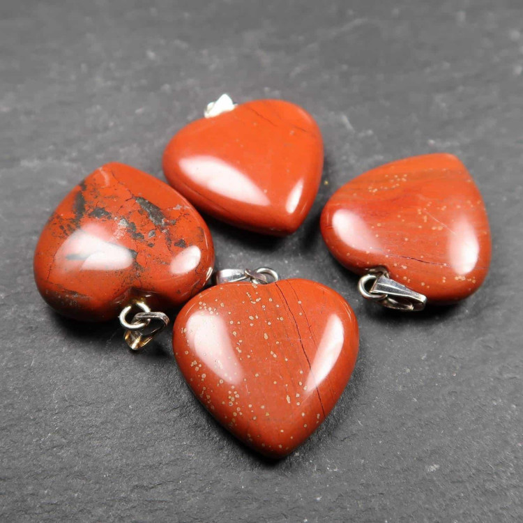 Red Jasper Heart Pendants