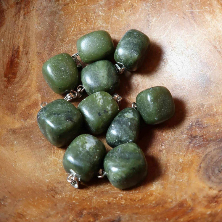 Nephrite Jade tumble pendants
