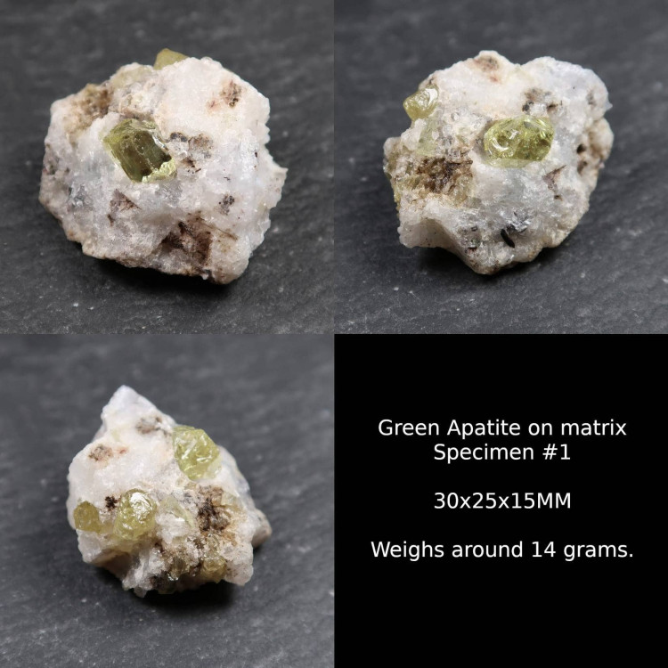 Green Apatite on Matrix - Specimen 1