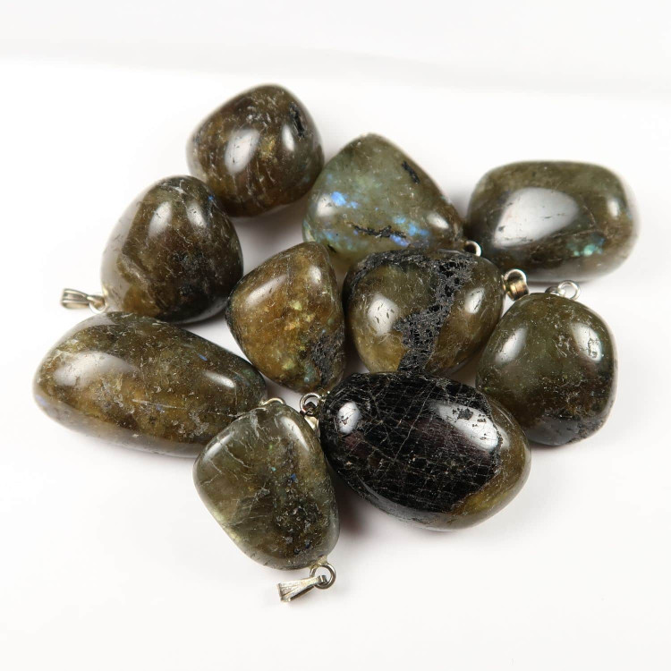 labradorite tumblestone pendants for jewellery making 2