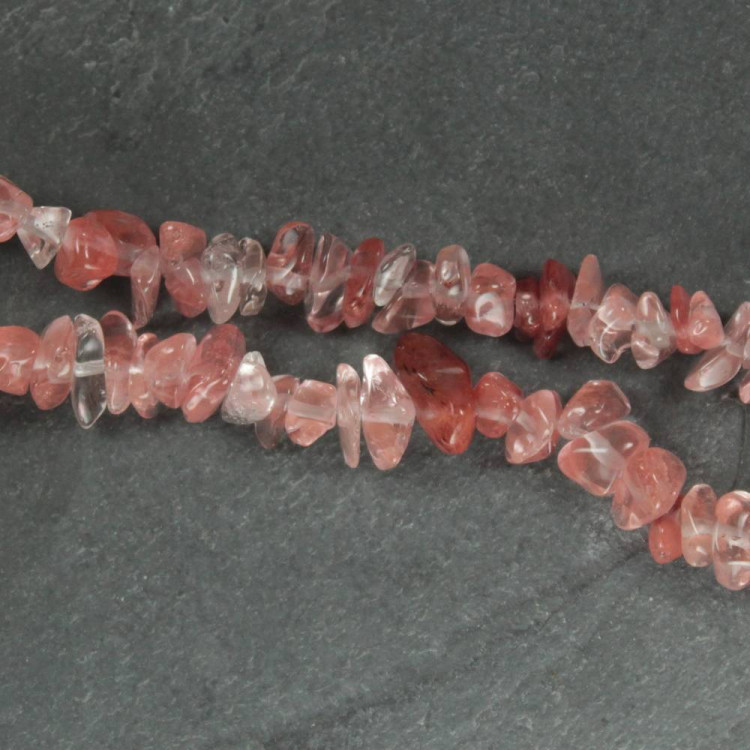 Cherry Quartz Glass Chip Beads