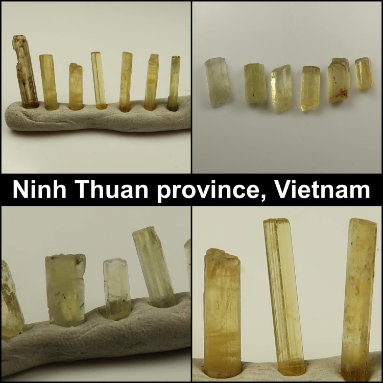 heliodor specimens from vietnam collage