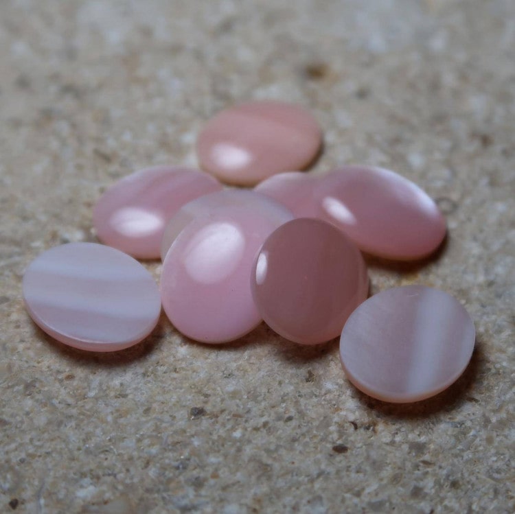 Pink Mother of Pearl cabochons for jewellery making