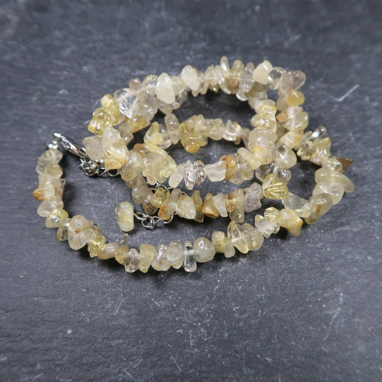 Rutilated Quartz chip bead necklaces