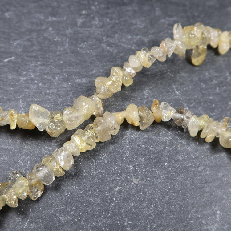 Rutilated Quartz chip bead necklaces