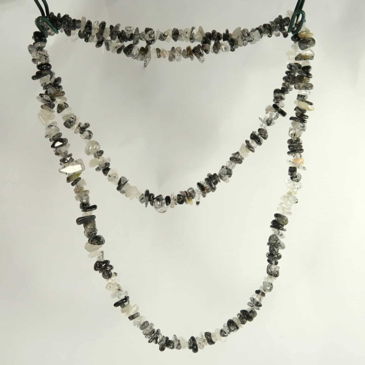 tourmaline in quartz chip beaded necklaces