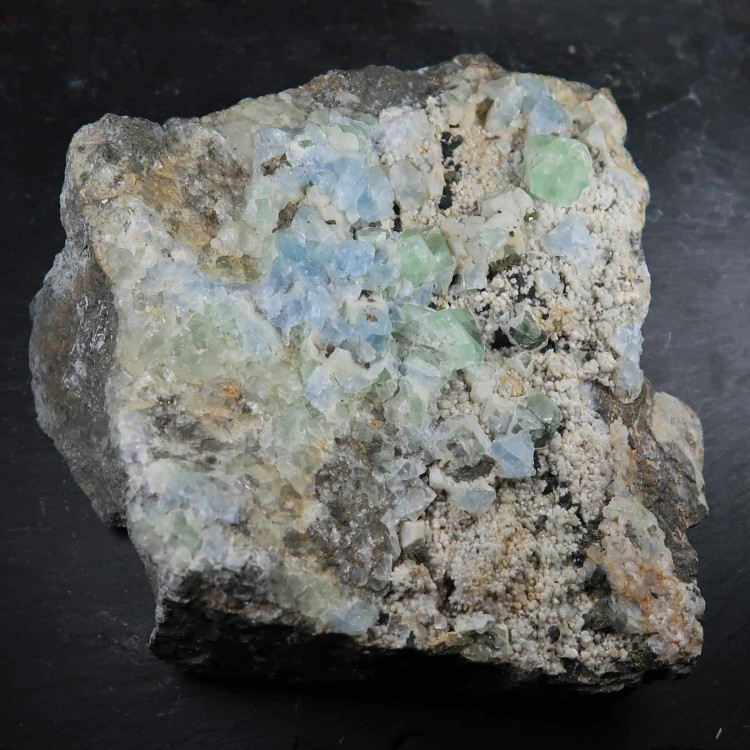 Blue and Green Fluorite on matrix