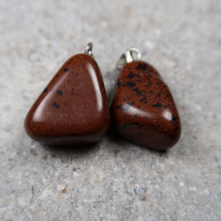 Mahogany Obsidian tumblestone pendants
