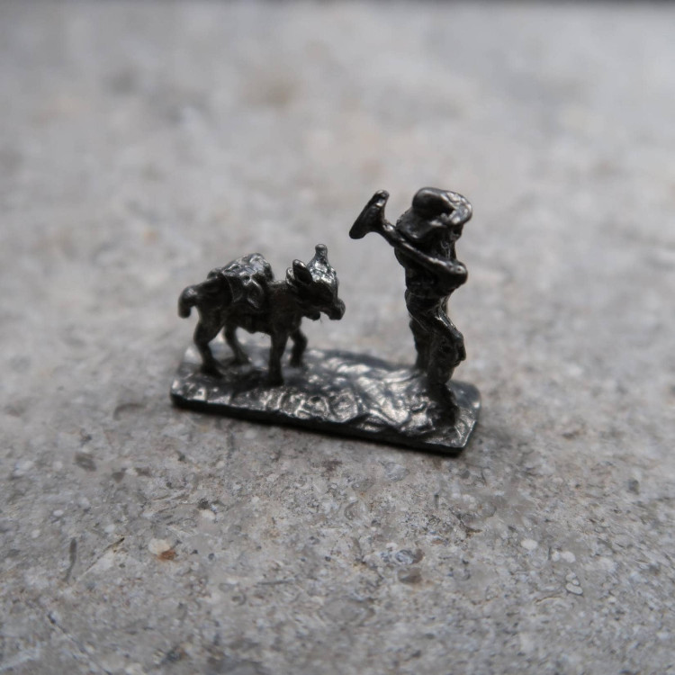 Pewter Miner And Donkey Figure (3)