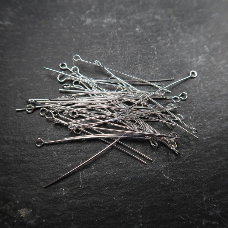 Silver plated eye pins for jewellery making