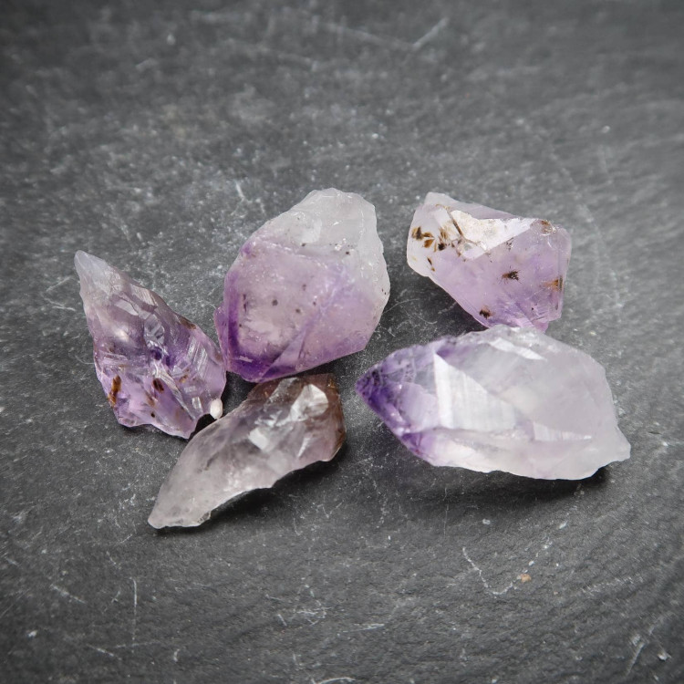 Amethyst Points With Goethite Inclusions