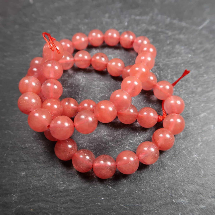 Cherry Quartz Glass Beads For Jewellery Making (2)
